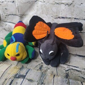 2  Vintage Plush Creations Inc Bee and Centipede Glove Hand Puppets Stuffed